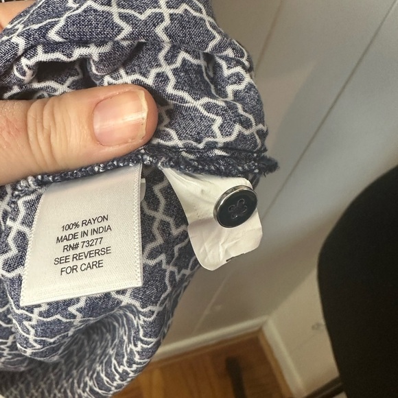 Croft & Barrow Women’s Long Sleeve Navy and White Patterned Tunic Size 2X - Picture 5 of 11